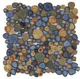 Mosaic Porcelain Tile Mancala Pebble Series - Butterfly