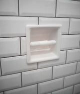 Porcelain Recessed Tissue Holder Sterling Silver Glossy