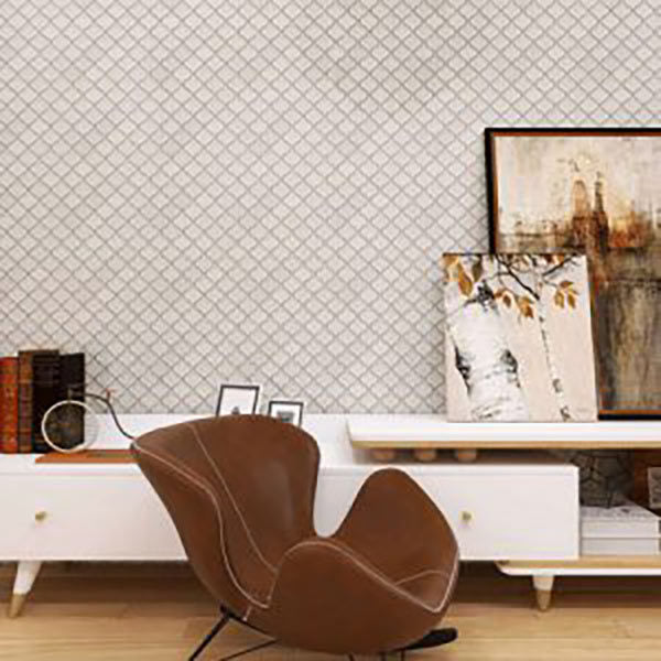 Crackle Glass Porcelain and Glass Arabesque - White Velvet