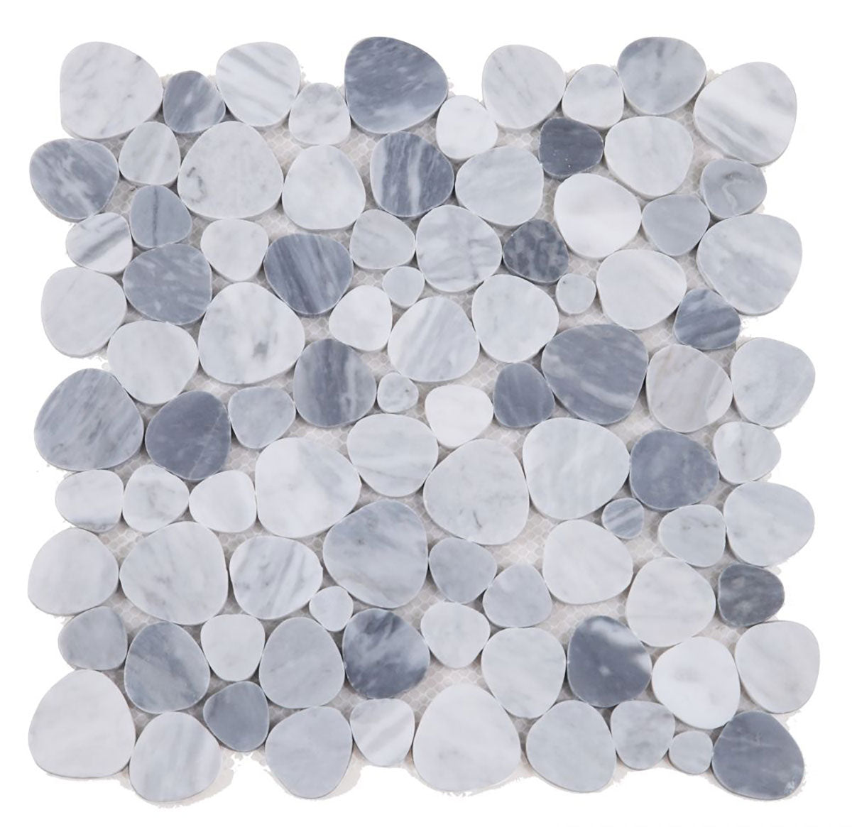 Marble Pebbles Mosaics Heart Shape - Grey Honed