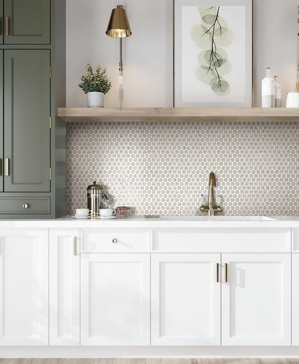 Mosaics Terrazzo Penny Rounds - Cement Sprinkle