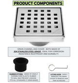 SereneDrains Square Shower Drain Traditional Square 4 Polished