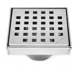 SereneDrains Square Shower Drain Traditional Square 4 Polished