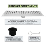 SereneDrains Linear Shower Drain Wind - Brushed Stainless 59