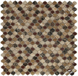 Mosaic Crackle Glass n Marble Tile Arabesque Shape - Cappuccino