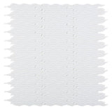Mosaic Glass Tile Surface Waves - White