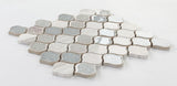 Mosaic Crackle Glass and Marble Tile Arabesque Shape - Purple