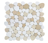 Marble Pebbles Mosaics Heart Shape - Cappuccino