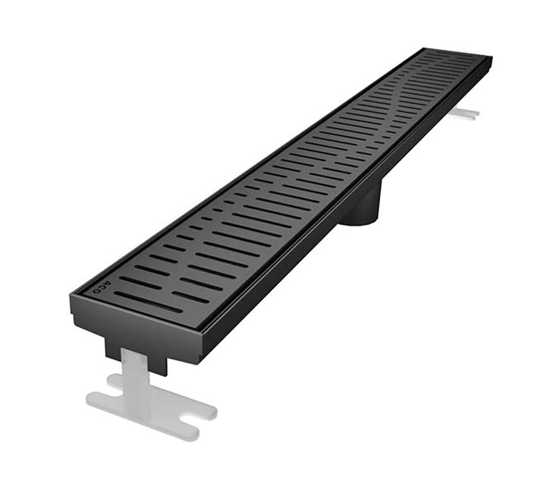 Quartz Linear Shower Drain Matte Black - Wave 40