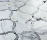 Arabesque Shape White Carrara marble - Blue Sky