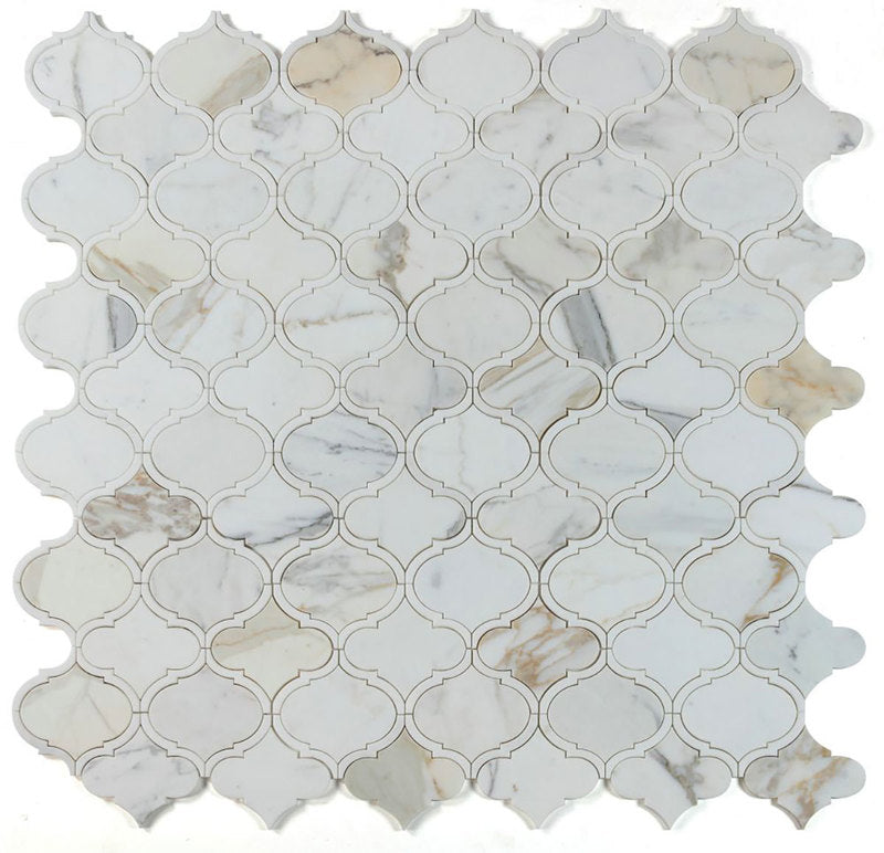 Arabesque Shape Calacatta Gold marble - White Gold