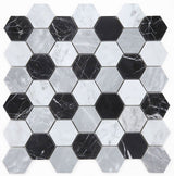 Mosaics Marble Calacatta and Marquinia Hexagon - Checker