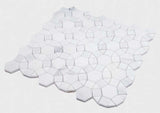 Mosaic Calacatta Marble Circular Shape - White