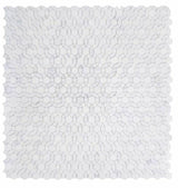 Mosaic Calacatta Marble Circular Shape - White