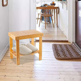 Bamboo Rectangle Deluxe Spa Bench with Storage Shelf 17