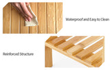 Bamboo Rectangle Deluxe Spa Bench with Storage Shelf 17