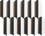 Mosaic Oval Marquina n Thassos Marble with Metal