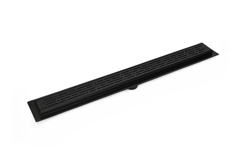 SereneDrains Linear Shower Drain Broken Lane - Matte Black 24