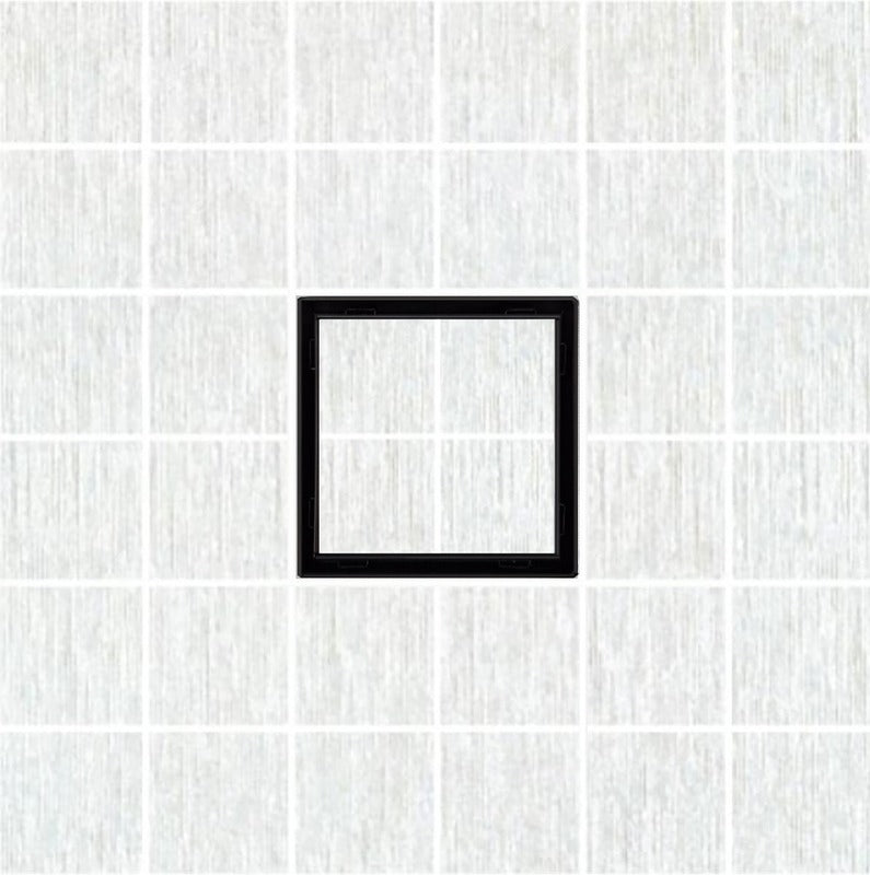 SereneDrains Square Shower Drain Tile Insert Matte Black 5 Inch