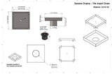 SereneDrains Square Shower Drain Tile Insert Matte Black 5 Inch