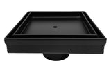 SereneDrains Square Shower Drain Tile Insert Matte Black 5 Inch