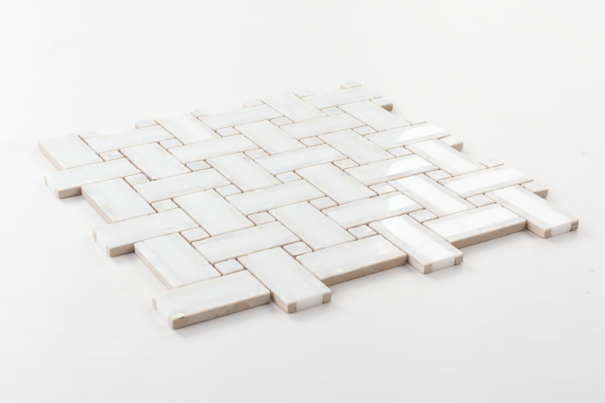 Tahitian Pearl - Thassos Marble Pinwheel  with White Pearl