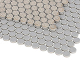 Mosaic Handmade Porcelain Penny Round - City Grey Matte