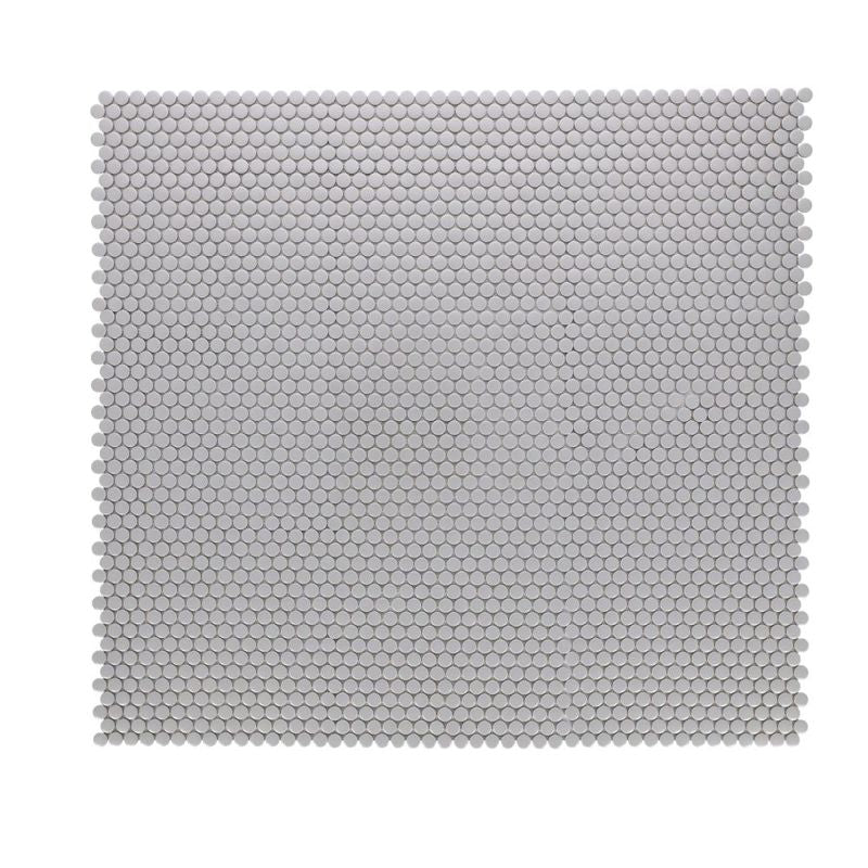 Mosaic Handmade Porcelain Penny Round - City Grey Matte