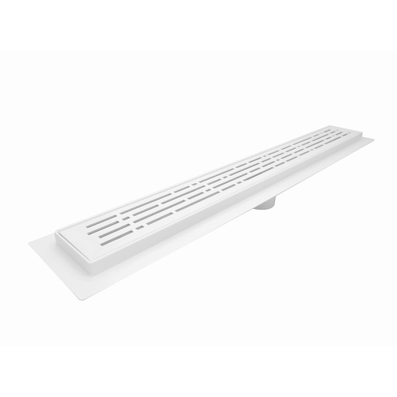 SereneDrains Linear Shower Drain Broken Lane - Matte White 47