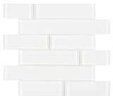 Mosaic Linear Glass Tiles Casale White Shining 2 x 6