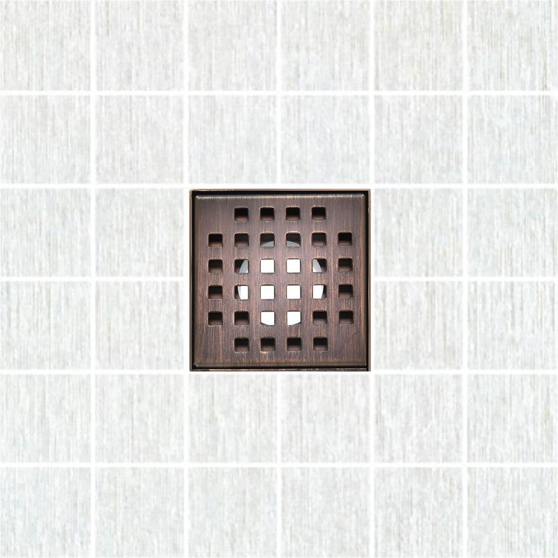 SereneDrains Square Shower Drain Traditional Square 4 ORB