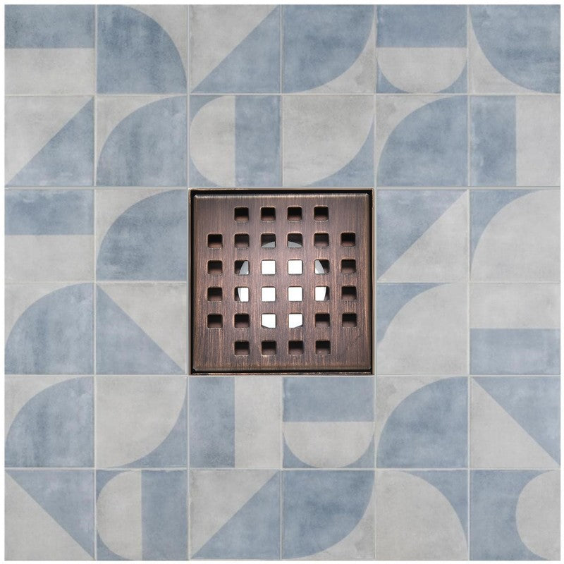 SereneDrains Square Shower Drain Traditional Square 4 ORB