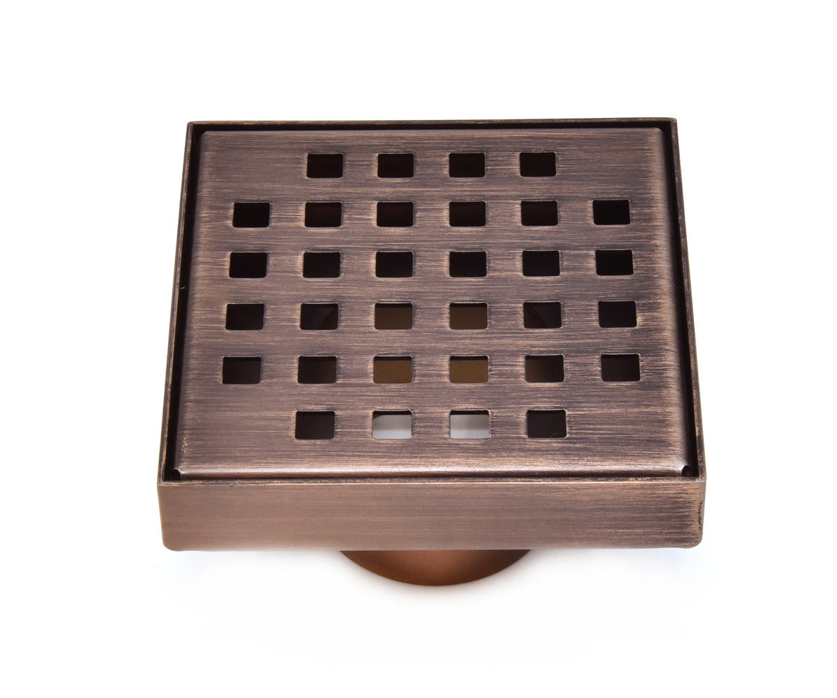 SereneDrains Square Shower Drain Traditional Square 4 ORB