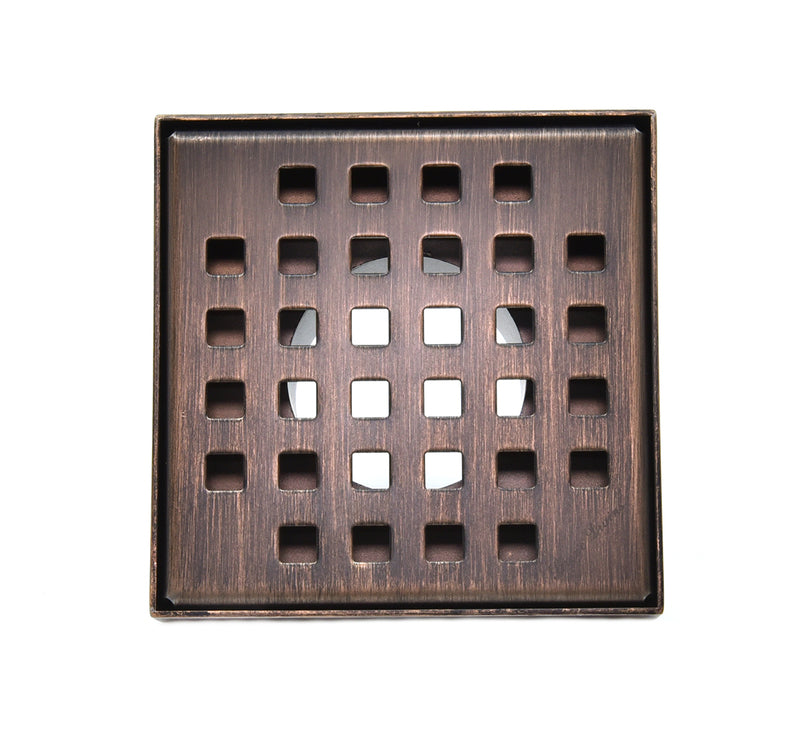 SereneDrains Square Shower Drain Traditional Square 4 ORB