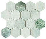 Mosaics Marble Onyx Hexagon 3x3 - Green