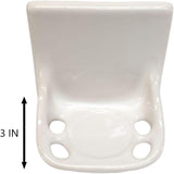 Ceramic Toothbrush Holders for Bathrooms Over Tile Wall Mount Flat Back Tumbler