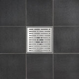SereneDrains Square Shower Drain Broken Lane Brushed 6