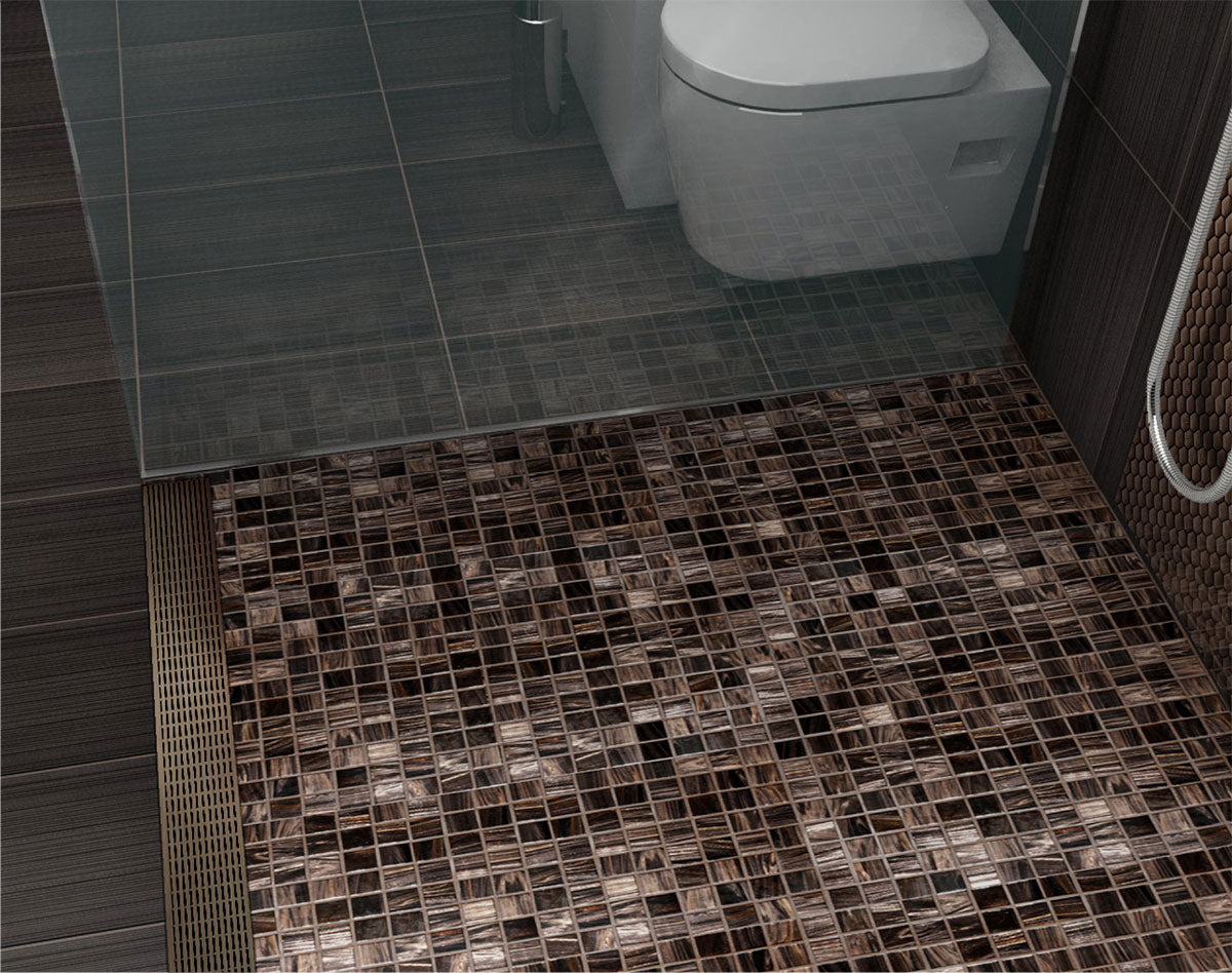 Quartz Linear Shower Drain Oil-Rubbed Bronze - Linear Wedge 28