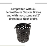 SereneDrains Hair Trap for Shower Drain Hair Catcher Basket Filter Strainer Black