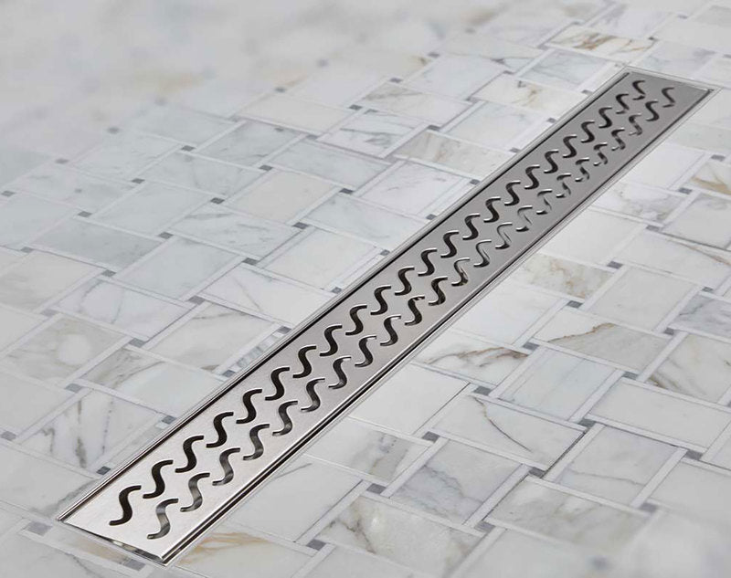 Quartz Linear Shower Drain Brushed Stainless - Hawaii 36