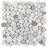 Marble Pebbles Mosaics Heart Shape - Earth tone