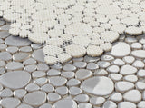 Mosaic Porcelain Tile Mancala Pebble Series - Grey