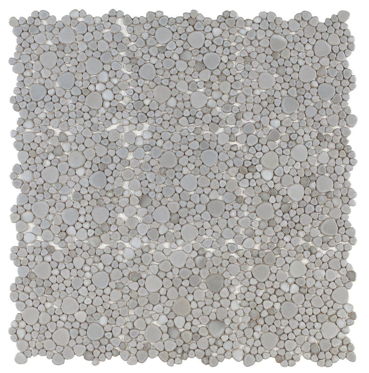 Mosaic Porcelain Tile Mancala Pebble Series - Grey