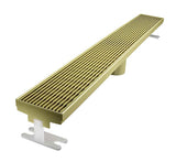 Quartz Linear Shower Drain Linear Wedge - Satin Brass