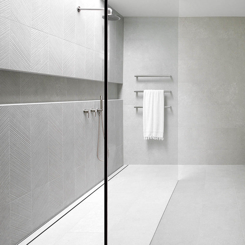 Lauxes Grates Linear shower drain Tile Insert - Silk Silver 1ft