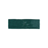Kaleidoscope Handmade Ceramic Tile 2x8 - Bottle Green