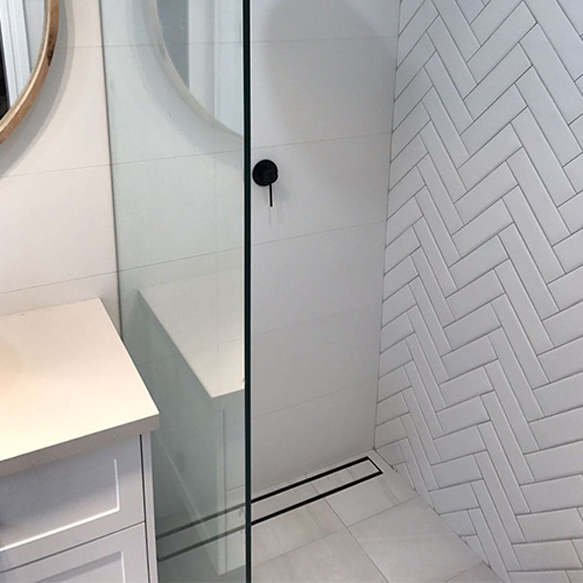 Custom Grates shower drain Tile Insert - Matte Black CUSTOM