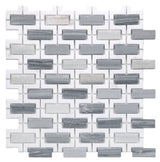 Mosaics Marble Hollow Brick Pattern - Blue