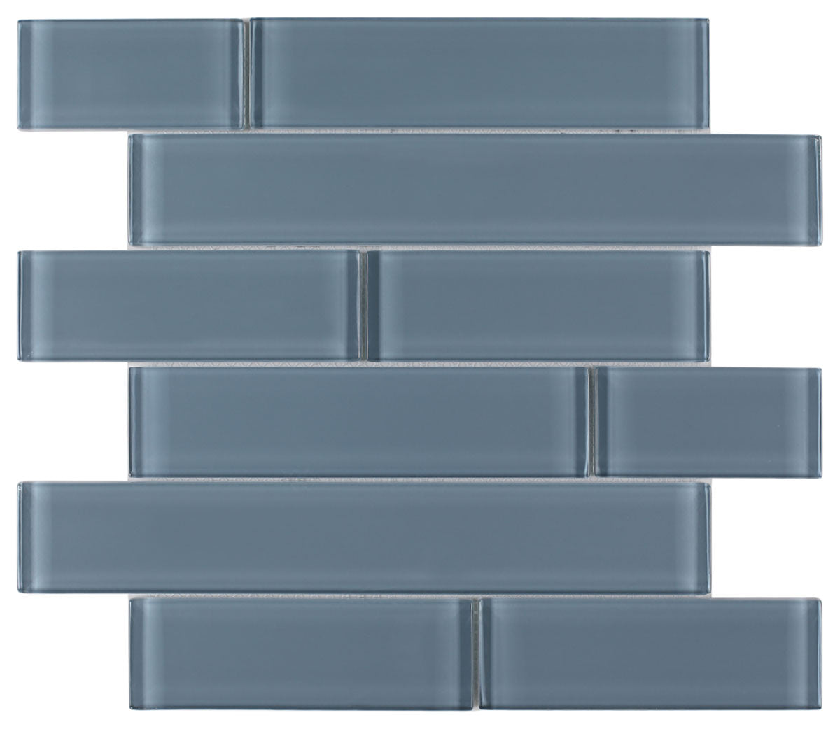 Mosaic Linear Glass Tiles Deep Blue Shining 2 x 6