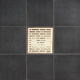 SereneDrains Square Shower Drain Broken Lane Satin Gold 6